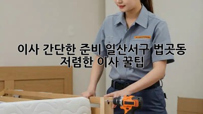 이사 간단한 준비: 일산서구 법곳동 저렴한 이사 꿀팁! ✨