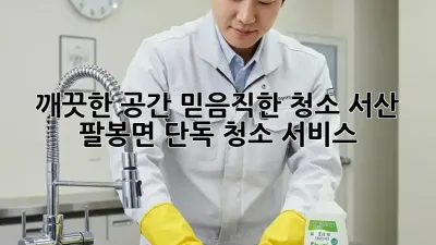 깨끗한 공간, 믿음직한 청소! 서산 팔봉면 단독 청소 서비스
